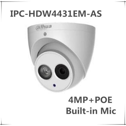 Wholesale dahua Original IPC-HDW4431EM-AS updated by IPC-HDW4431EM-ASE 4MP POE IR Eyeball Camera IR built-in Mic with logo IPC