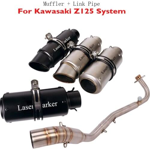 Motorcycle Exhaust System Connection Link Tube Escape Muffler Silencer for Kawasaki Z125 Slip on Exhaust Pipe