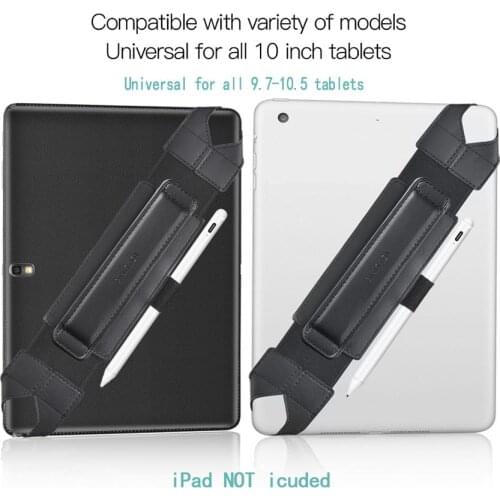Tablet Stand for Ipad 9.7 10.5 Inch Joylink 360 Degrees Swivel Generic Hand Strap Leather Dandle Grip Elastic Belt with Pen Bag