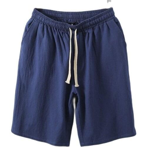 High quality plus size 8XL 9XL 10XL men Shorts vintage Chinese style summer cotton Shorts man Elastic waist Shorts Comfortable