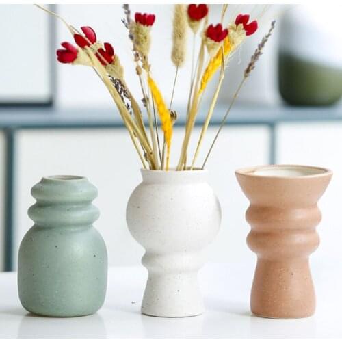 Modern Simplicity Ceramic Vase Home Decoration Crafts Handicrafts Mini Flower Arrangement Living Room Office Decor Furnishings