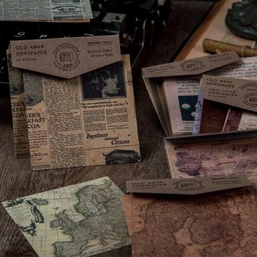 Old newspaper Material Paper Handmade Background Decorative Scrapbooking Craft Card Paper Diary Stationery Album Vintage