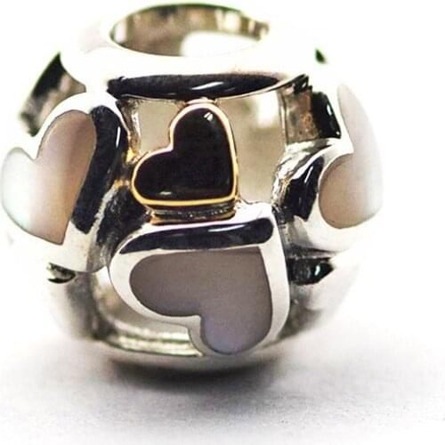 Luminous Hearts charms For Jewelry Making Fits Original Charms Bracelets For Woman DIY Sterling Silver Jewelry Beads