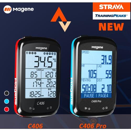 C406 Bicycle Computer Wireless GPS Speedometer Odometer 2.5 Inch Sync Magene Cadence Sensor Waterproof Cycling Bike Stopwatch