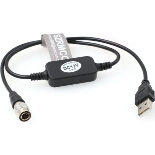 USB 5V 2A Mobile Power Bank to Hirose 4 Pin with Boost 12V Cable for Sound Devices 688 644 633 Zoom F4 F8 Zaxcom