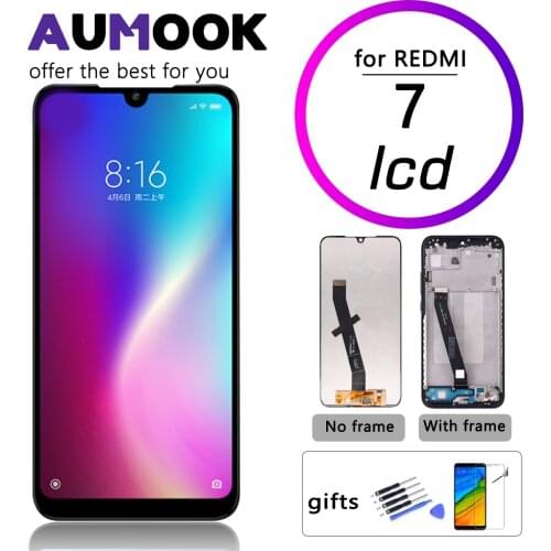 AUMOOK LCD for Xiaomi Redmi 7 Screen Display Digitizer 6.26 Inch Premium with Frame Global Version LCD Replacement for Redmi 7
