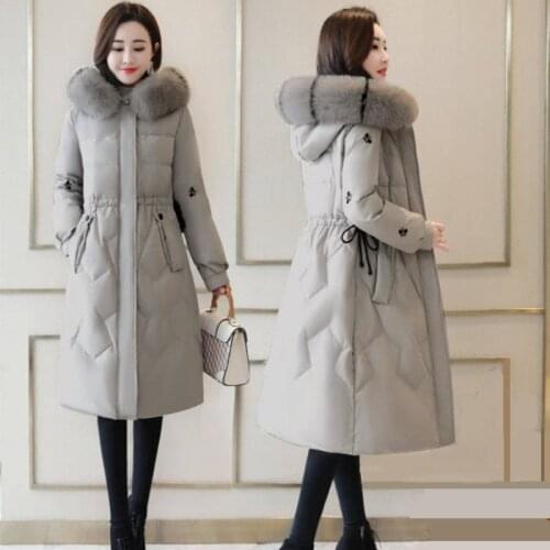 Winter woman jacket thick warm Washed cotton cloth coat winter coat with raccoon fur collar