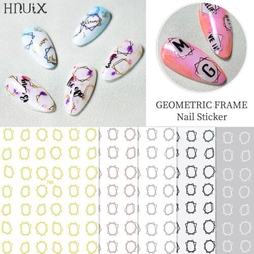 1 Sheet Geometric Nail Decals Line Rose Gold Dreamcacher Nails Design Water Nail Stickers DIY Nails Art Nail Polish Stickers