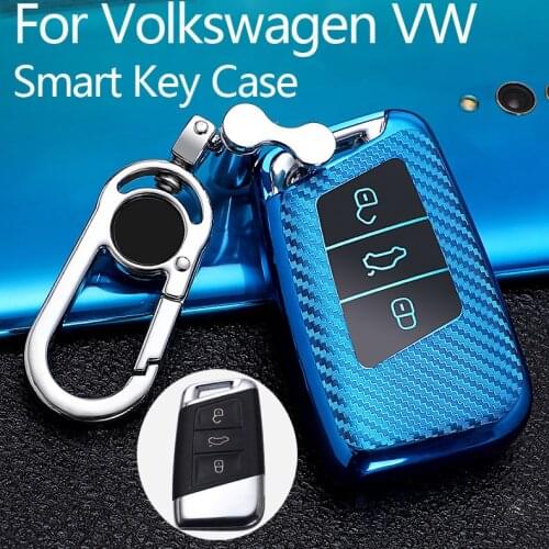 1x Premium Soft TPU Full Protection Key Case For Volkswagen VW Passat Tiguan Atlas Golf Alltrack Smart Keyless Entry Remote Key