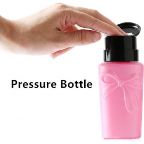 1PC 230ml Nail Polish Remover Alcohol Liquid Press Pumping Bottle Nail Art UV Gel Cleaner Empty Plastic Container Tool T0701