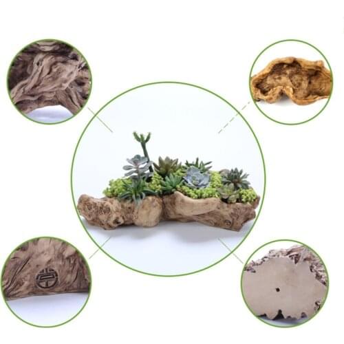 1Pc Retro Landscape Flower Pot Resin Tree Stump Planter Artificial Driftwood Sculpture Succulent Cactus Container Decor
