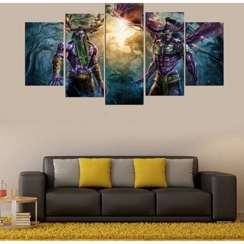 5 Piece Game Warcraft Illidan Stormrage DOTA 2 Painting Poster Decorative Mural Wall Decor Canvas Painting Wholesale