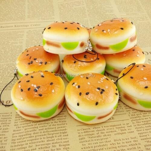5CM Squishy Sesame Covered Hamburger Soft Bread Scented Food Simulations Toys Collectibles