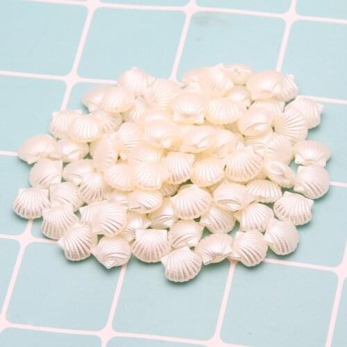 50pcs Imitation Pearl Color Acrylic Shell Shape Charm Loose Spacer Beads For Jewelry Making Diy Necklace Bracelet Accessories