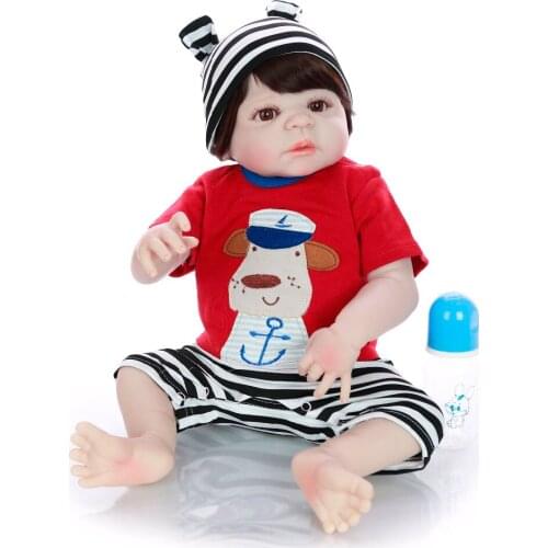 57cm bebes reborn corpo de silicone inteiro realista boy reborn baby doll menino bonecas children gift toy dolls lol