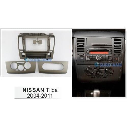 9 inch Car Fascia Radio Panel for NISSAN TIIDA, LATIO 2004-2011 Dash Kit Install Facia Console Bezel Adapter 9inch Plate Trim