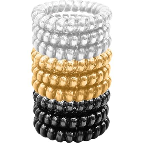 9 Pcs Hair Bands For Women Transparent Elastic Phone Line Rotating Elastic Hair Band Hair Ties Accesorios Para El Cabello 2020