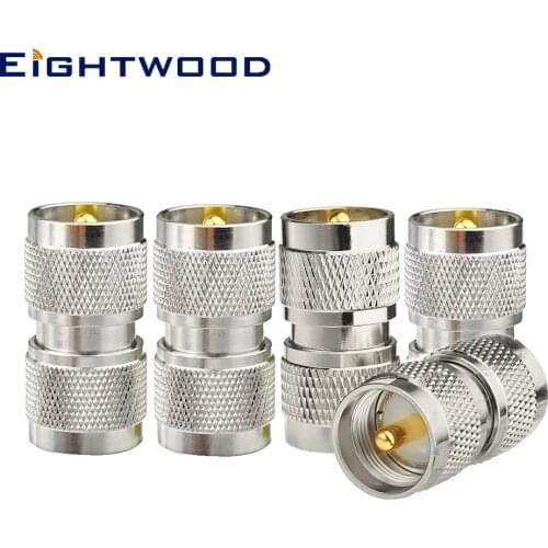 Eightwood Car CB Radio Antenna Adapter UHF Plug Male PL-259 to Plug Male PL 259 RF Connector Straight for Baofeng Two Way Radio