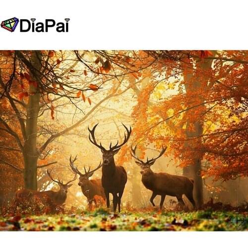 DIAPAI Diamond Painting 5D DIY 100% Full Square/Round Drill "Animal deer tree" Diamond Embroidery Cross Stitch 3D Decor A24888