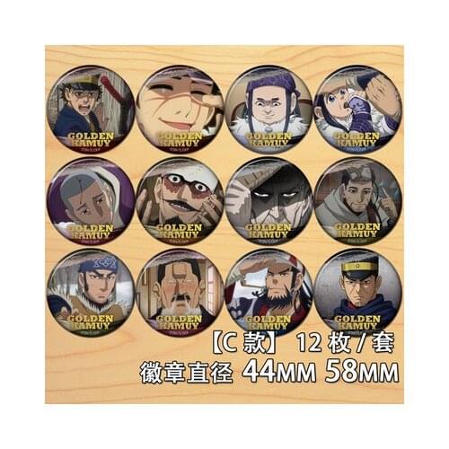 Anime Golden Kamuy Figure 58mm Badge Round Brooch Pin 6392 Gifts Kids Collection Toy
