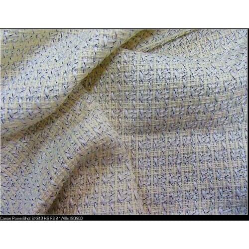 White Yarn-dyed Silver Silk Blend Woolen Fabric