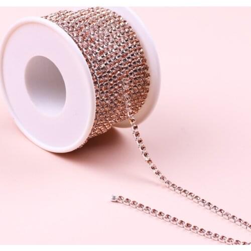 10 Yard Mix Ss6 Ss8 Ss12 Glass Rhinestone Chain Trim Crystal Jewelry Rhinestones For Sewing On Clothes Accessories