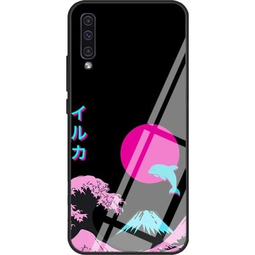 Retro Aesthetic Iruka Tokyo Japanese Case For Samsung A72 A71 A51 A31 A40 A50 A70 A20e A21S A12 A32 A52 Tempered Glass Cover