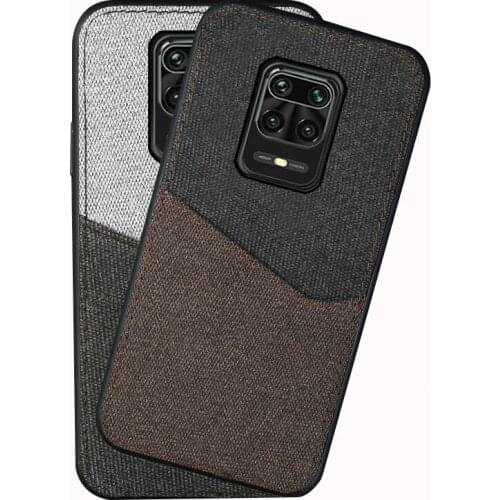 Business Phone Case With Card Slot For Xiaomi 10 9 Pro Se Shockproof Canvas Back Cover For Redmi Note 9 8 9s Silicone Protective