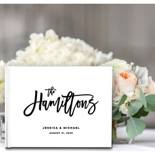 Black and White Wedding Guest Book Personalized Guestbook Wedding Journal Modern Elegant Guest Book Guest Book Alternatives