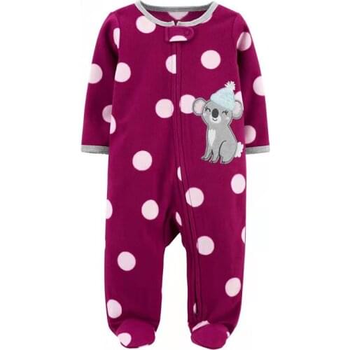 Newborn Infant Baby Romper Autumn Winter Girls And Boys Long-Sleeve Trousers One-Piece Polarfleece Jumpsuit For a 0 To 12 Months