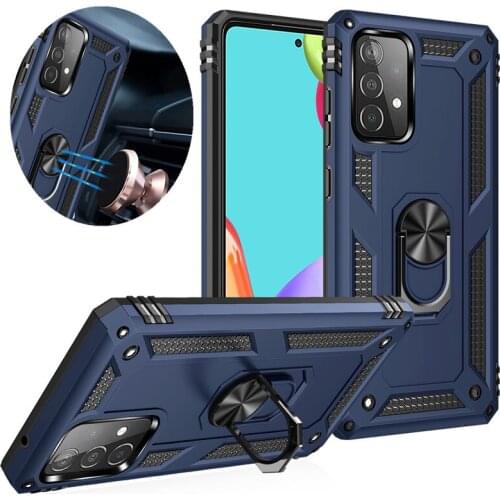 For Samsung Galaxy A12 A32 A42 5G Case Shockproof Armor Magnetic Car Hold Ring Soft Bumper Cover for Galaxy A52 A72 Phone Cases