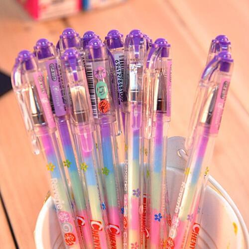 Ellen Brook 1 PCS Korean Stationery Cartoon Cute Lovely Candy text marker Gel Pens Student School Supply Change 7 Colors Draw