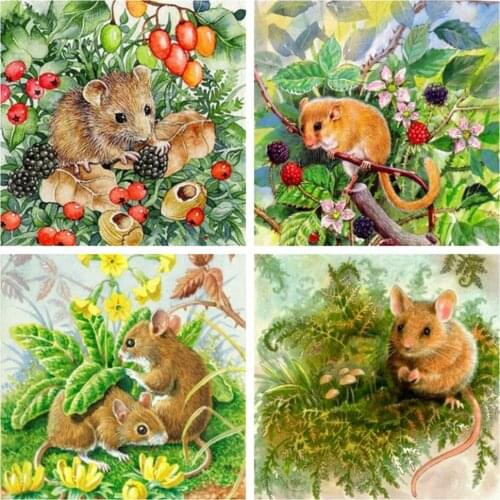 EverShine Diamond Mosaic Full Square Hedgehog Picture Rhinestones Diamond Painting Animal Cross Stitch Kits Handmade Hobby Gift