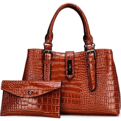 European Fashion Female Big Tote Bag 2020 High Quality Pu Leather Women Large Handbag Crocodile Pattern Shoulder Messenger Bags
