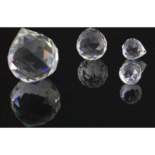 Hbl 10pcs/lot 30mm Clear Faceted Crystal Prism Ball Chandelier Lighting Hanging Drop Pendants Wedding Decoration