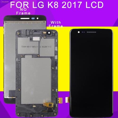 Catteny 1Pcs Promotion Display For LG K8 2017 Lcd X240 Display Touch Panel Glass Screen Digitizer Assembly With Middle Frame