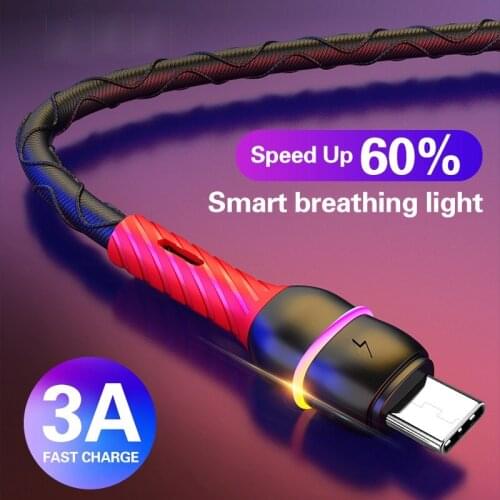 3A USB Type C Cable For Samsung S20 S10 Huawei P30 P40 Pro Fast Charge Type-C Micro Mobile Phone Charging Micro USB C Cable