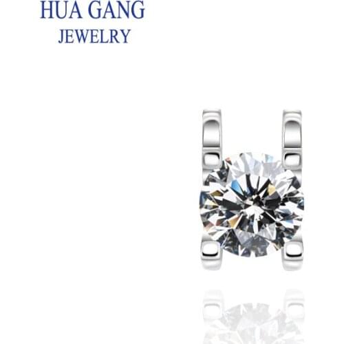 1ct D Color Round Moissanite 925 Sterling Silver Moissanite Penda Necklace Diamond Test Passed Fine Jewelry Woman Girl Gift