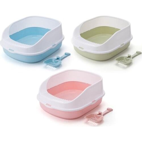 Cat Litter Box Cat Toilet Crack-Proof Durable Semi-Enclosed Small Litter Box Send Cat Litter Scoop Kitten Dog Bedpan Anti Splash