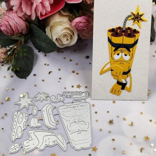 M17D Firecracker Metal Cutting Dies Stencil DIY Scrapbooking Album Paper Card Template Mold Embossing Decoration