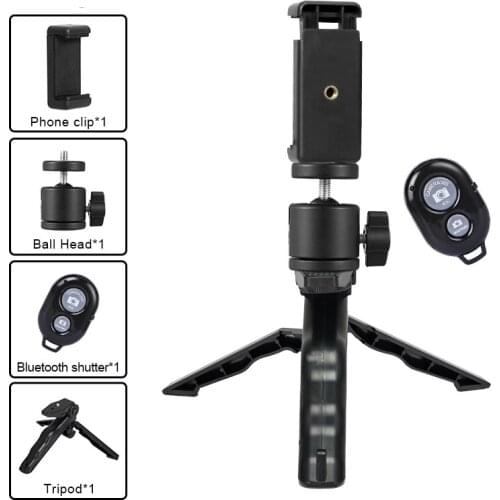 Mini Tripod 360" Rotation Desktop & Handle Stabilizer For Mobile Phone Camera GoPro Cell monopod Holder Clip Bluetooth Tripods