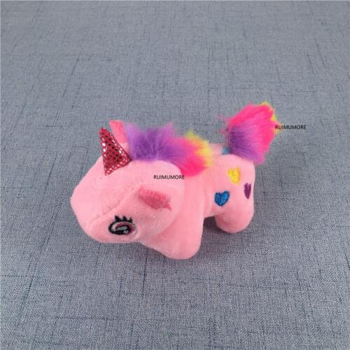 Cute size 7-12CM approx. pink color animals Plush Toy , Kids Key Chain Stuffed Plush TOY doll