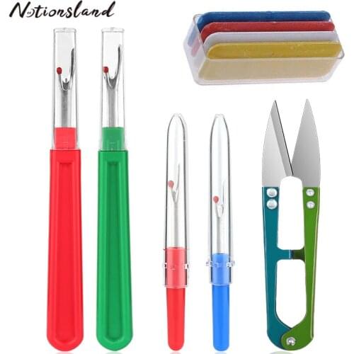 6Pcs Fabric Sewing Supplies Kit Handmade Colorful Tailor Chalk Large Small Seam Ripper Yarn Scissors DIY Craft Sewing Supplies