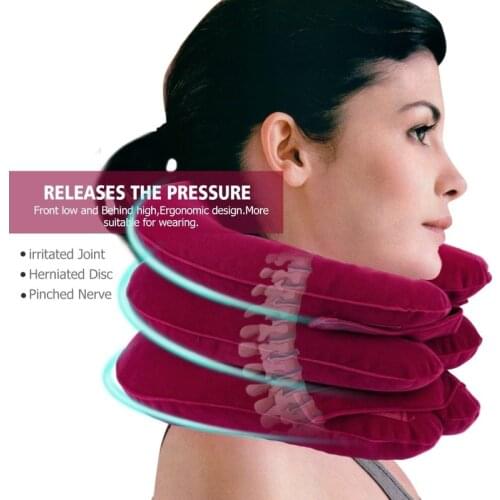 Neck Inflatable Pillow Collar Tractor Air Cervical Traction Device Support Vertebra Orthopedics Massage Relaxation Brace