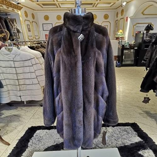 Real mink fur coat Hooded genuine mink fur coat High grade Winter new mink fur coat Short import mink fur coats women JYB150C3