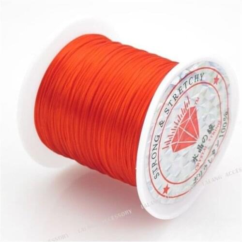 Beading string.Threading materials.100metres of strong and Light Orange Elastic