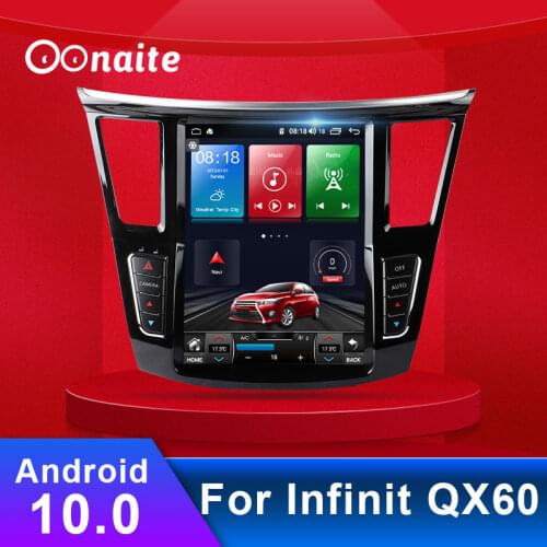 Oonaite android 8.1 4GB 8 core 12.1 inch screen car gps audio player for Infiniti QX60 GPS Navigation