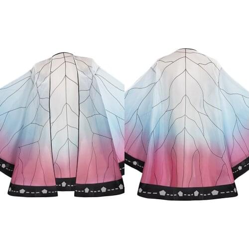 Anime Demon Slayer Kochou Shinobu Cosplay Adult Kinomo Coat Cape for Women Halloween Christmas Party Xmas