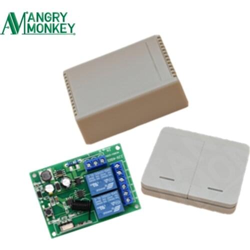 433Mhz 220V 2 Channel Wireless Remote Control Switches Receiver Switch & 2 Channel Remote Controls Wall Panel RF Transmitter