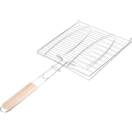 Bold-Type Grilled Fish Clips Grilled Fish Net Square Grill Net Folder Grill Net Clip Grill Tool Outdoor Grill Tool